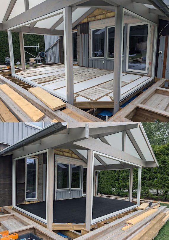 Vinterisoleret udestue af genbrug Vinterisoleret udestue af genbrug